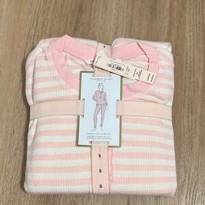 Victoria Secret Pink Striped Thermal Long Pajama Set